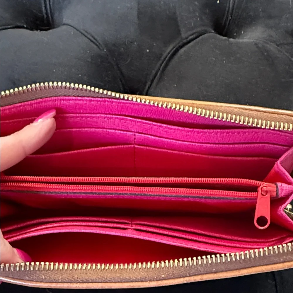 Dooney & Bourke Black and Brown Leather Women's Wallet - Picture 3 of 3